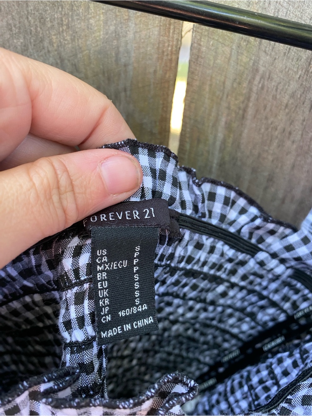 Forever 21 Gingham Smocked Peplum Tank Blue White Small - Picture 4 of 6